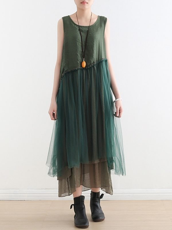 Літня сукня без рукавів, з мереживною спідницею : 2 кольори
