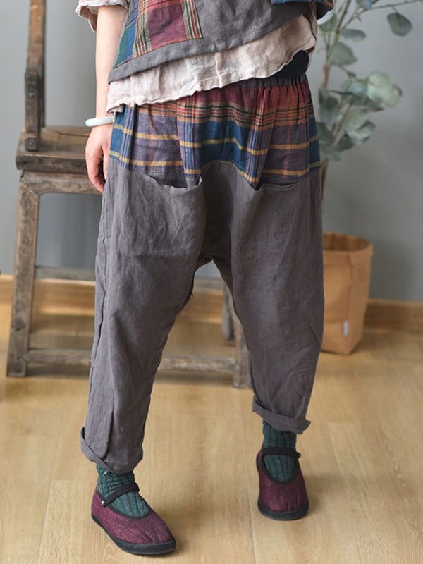Укорочені штани з кишенями та кольоровим, геометричним принтом : 5 кольорів