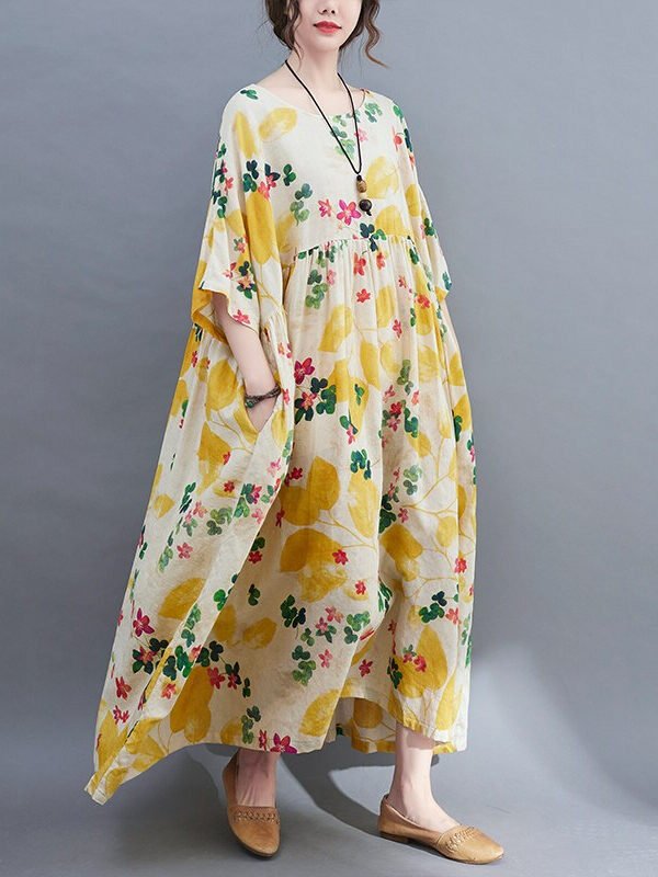 Вільна сукня з квітковим малюнком – 2 кольори
