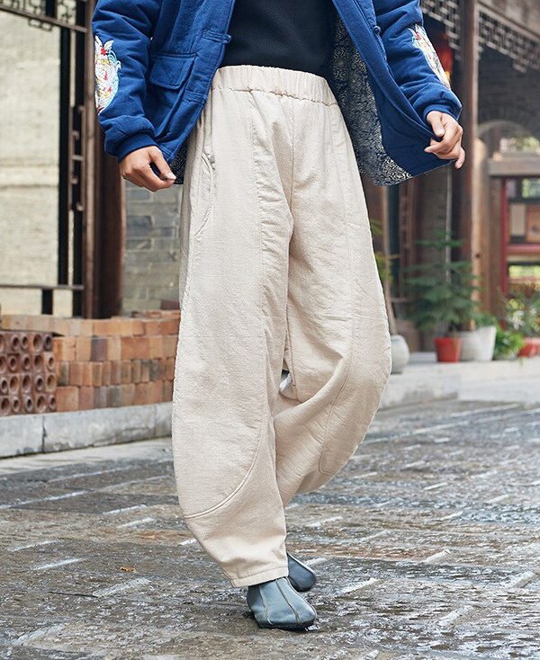Теплі штани з еластичною талією та кишенями – 4 кольори