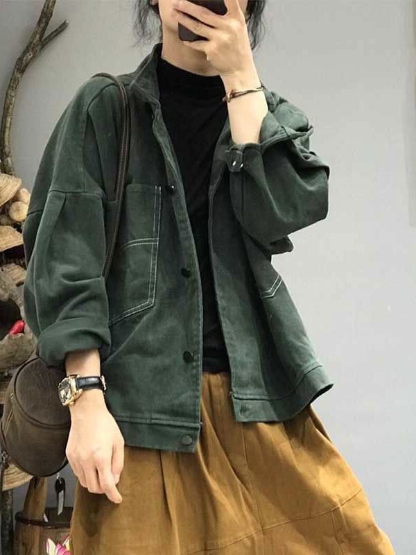 Коротка куртка з довгим рукавом, з двома кишенями – 2 кольори