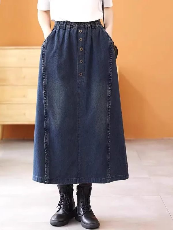 Джинсова сукня з кишенями та декоративними гудзиками – 2 кольори