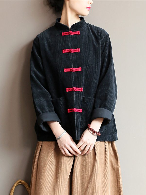 Блузка на пуговицах, в азиатском стиле : 3 цвета