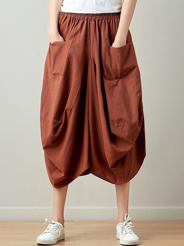 Свободная юбка с карманами с переди : 13 цветов