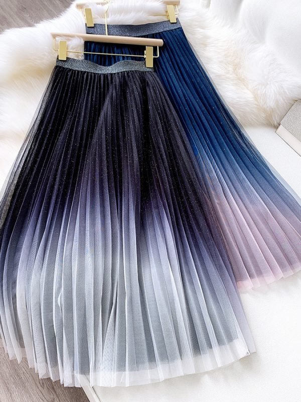 Двухцветная юбка с сеточкой : 3 варианта