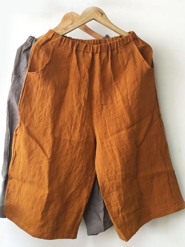 Хлопковые штаны с широкими штанинами : 2 цвета