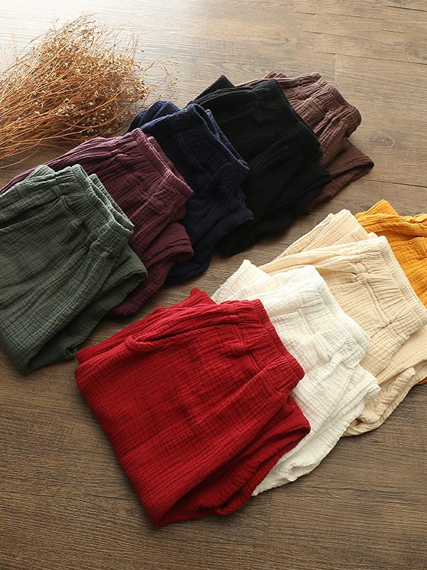 Легкие и стильные хлопковые штаны с карманами : 9 цветов